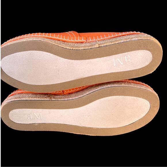 a.M Women's Size 9 Orange Leather Espadrilles Flats Mexico Comfort Casual - Picture 12 of 14